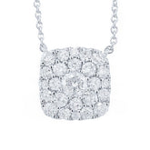 0.55ct 14k White Gold Diamond Cluster Necklace